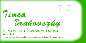 timea drahovszky business card